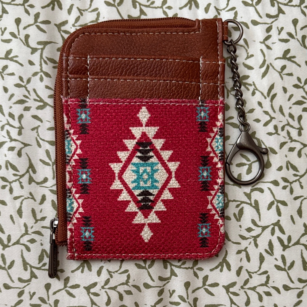 Wrangler Brown Leather Card Holder With Keychain Wrangler Brown Leather Card Holder With Keychain